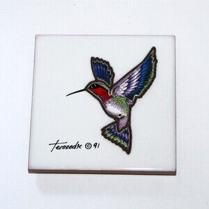 Cleo Teissedre Hummingbird Tile 1991 4” x 4” southwest AZ